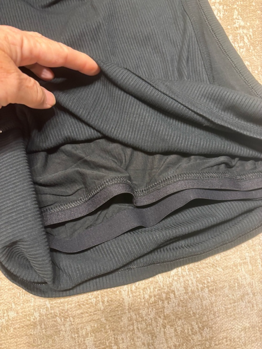 NWT Offline by Aerie Thumbs Up Cropped Ribbed Tank Black XL Built-In Shelf Bra - Picture 11 of 12